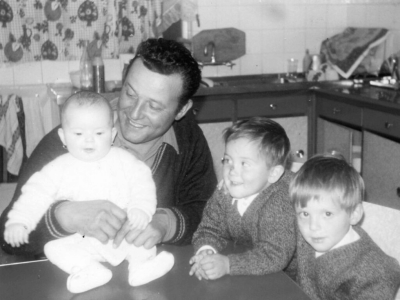 Matteo with his three children, 1970. Matteo with his three children, 1970.